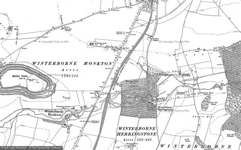 Old Maps of Winterbourne Faringdon Village, Dorset