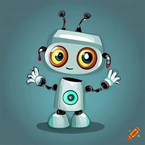 Cute cartoon robot illustration on Craiyon