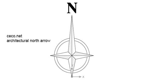 Autocad drawing architectural north arrow 1 dwg dxf