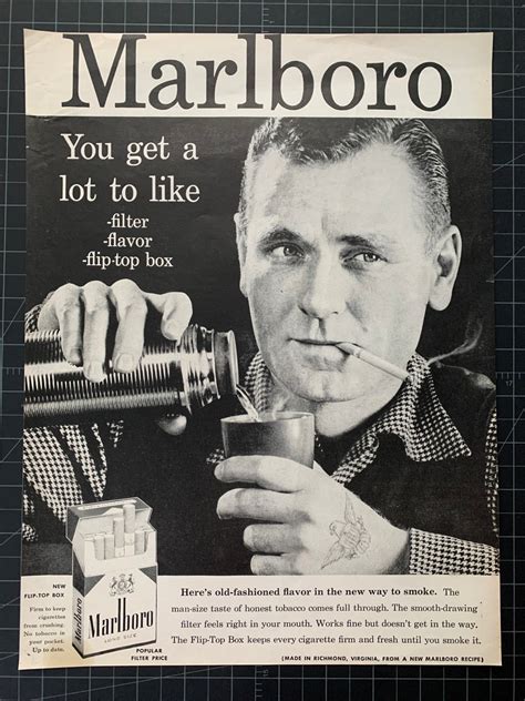 Vintage 1950s Marlboro Cigarettes Print Ad - Etsy