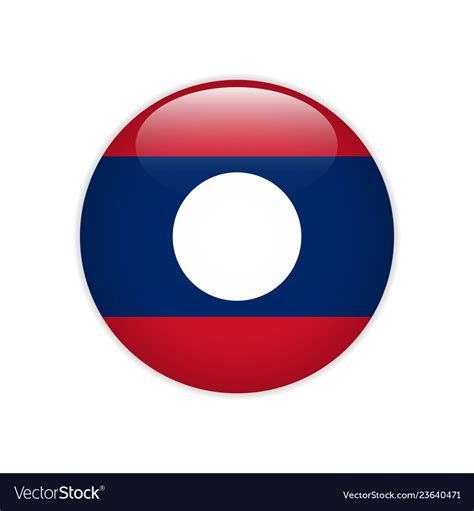 Laos flag on button Royalty Free Vector Image - VectorStock