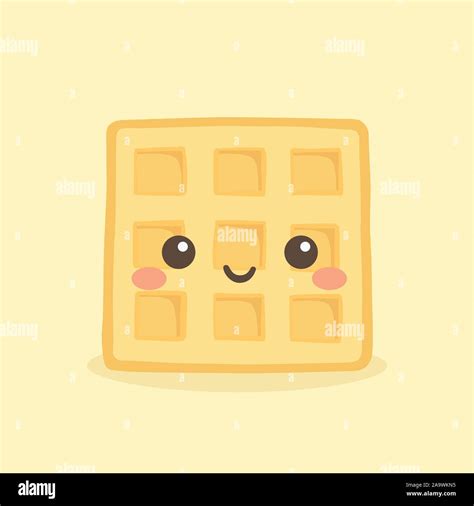 Cute Viennese Waffle Dessert Food Vector Cartoon Stock Vector Image & Art - Alamy