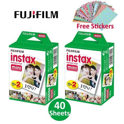 Fujifilm Fuji Instax Mini White Films 40PCS Instant Instax Photo Paper ...