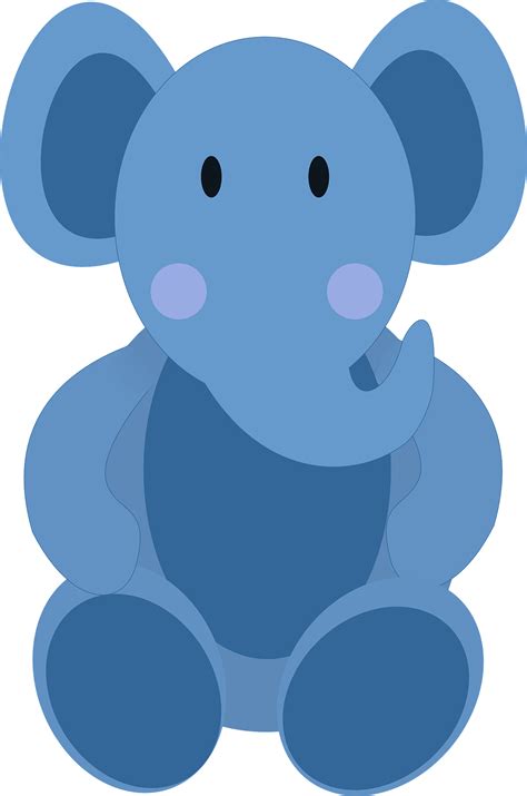Blue Baby Elephant Clipart