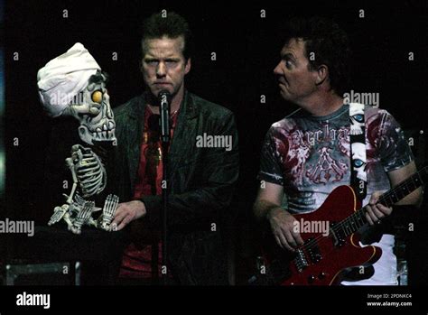 (l-r) 'Achmed the Dead Terrorist', Jeff Dunham and 'Guitar Guy' Brian ...