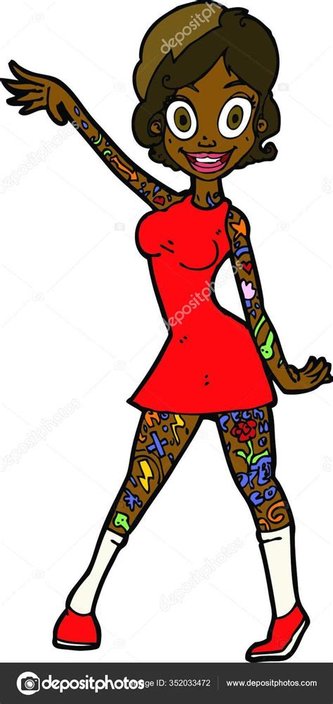 Cartoon Woman Tattoos Stock Vector by ©PantherMediaSeller 352033472