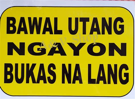 Laminated Bawal Utang Ngayon Signage A4 size | Lazada PH