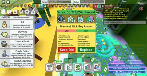 I got Diamond stick bug amulet with this really weak hive : r/BeeSwarmSimulator