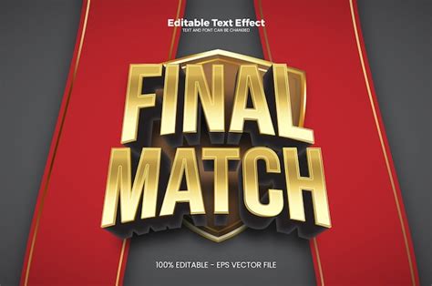 Premium Vector | Final Match editable text effect in modern trend style