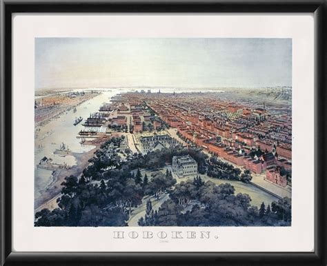 Hoboken NJ 1874 - Vintage City Maps, Restored City Maps