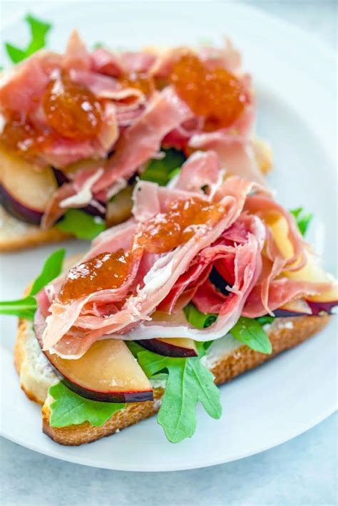 Open-Faced Prosciutto and Plum Sandwiches Recipe | We are not Martha