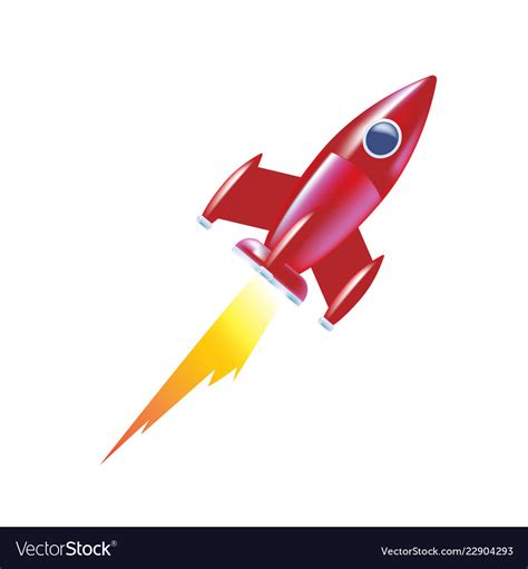 Children rocket soaring up launch of space Vector Image