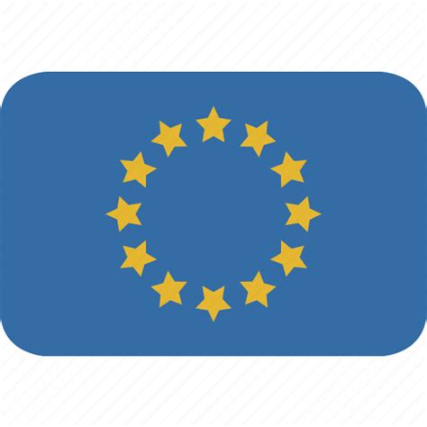 Europe, rectangle, round icon