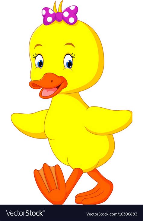 Funny duck cartoon Royalty Free Vector Image - VectorStock