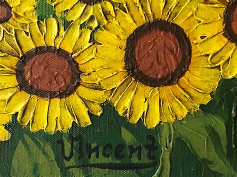 Sunflower Field by Vincent Van Gogh 1888 Signed Original Painting Oil on Canvas - Etsy