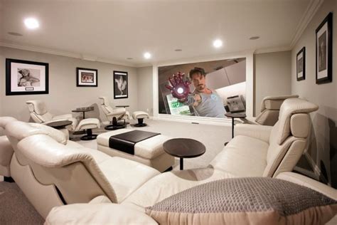 Hi-Tech Heimkino-Luxus Einrichtung weiße Lounge Möbel-Wohnlandschaft | Home cinema room, Home ...