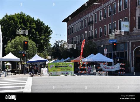 Los Angeles, CA USA - June 24, 2021: Entrance at the Echo Park Farmers Market Stock Photo - Alamy
