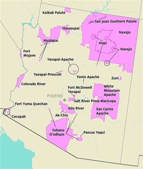 Map of federally recognized Indian Tribes in Arizona. (Courtesy of the ...