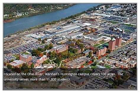 Aerial view of the Marshall University campus | Aerial view, University campus, Aerial