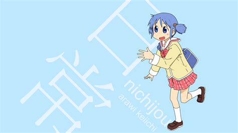 #962090 white background, Nichijou, blue eyes, Kyoto anime, blue hair, anime girls, simple ...