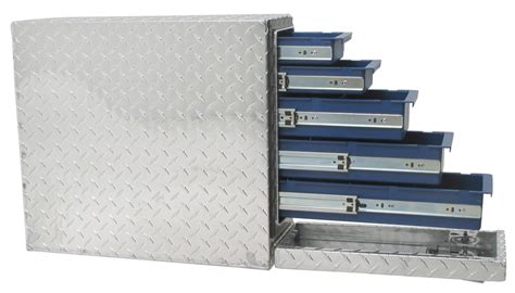 UWS Truck Bed Toolbox with Slide Drawers - 1.9 cu ft - Bright Aluminum ...