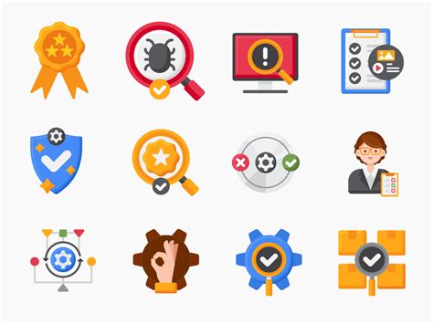 60 Quality Assurance Icon Set - Flat Icons