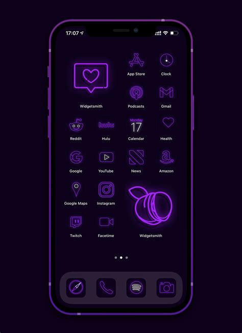 Download Free Purple Neon App Icons - Neon Aesthetic iOS Icons