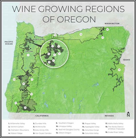 Oregon Wine Regions Map