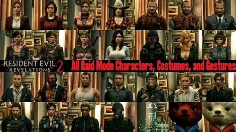 Resident Evil Revelations 2: all 15 Characters, all 28 Costumes, all 70 Gestures in Raid Mode ...