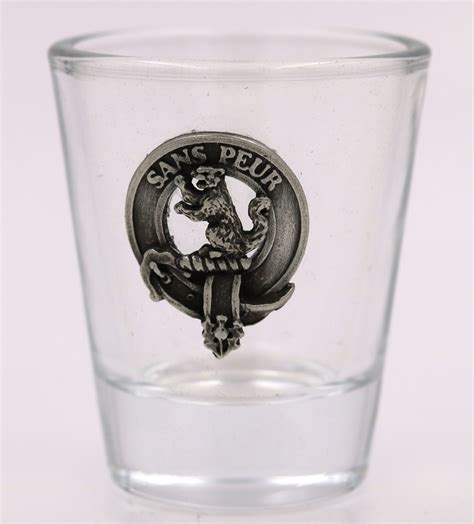 Sutherland Clan Crest Shot Glass - Grandfather Scottish