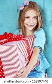 Portrait Pin Kid Girl Holding Big Stock Photo 162397448 | Shutterstock