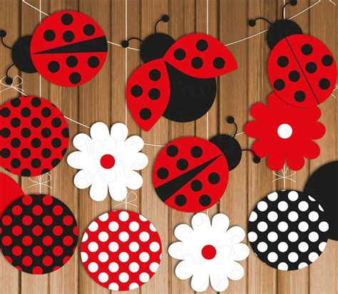 Ladybug Printable Party Banner & Hanging Decorations Instant - Etsy