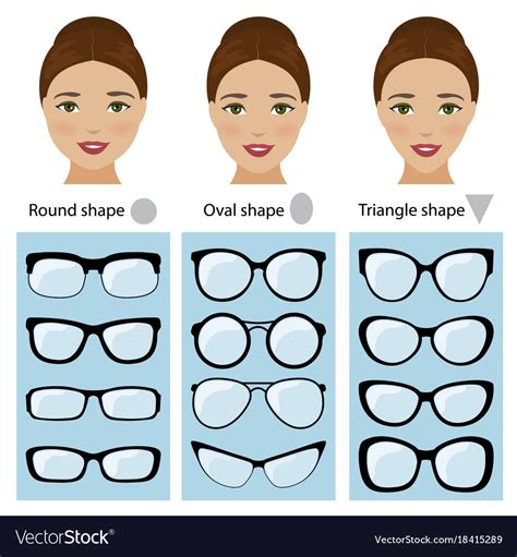 Spectacle frames for women face shapes Royalty Free Vector