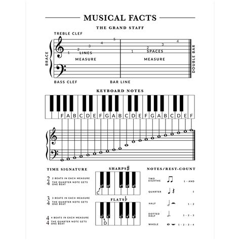 "Hang this minimal piano music cheat sheet right over your piano or print off this music ...