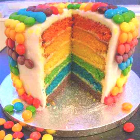 skittles cake that me and my boyfriend made ... Taste the rainbow ...