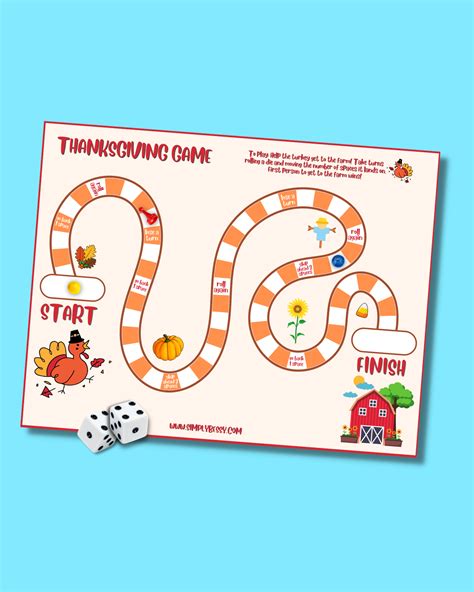 Free Printable Thanksgiving Board Game for Kids - Just Print and Play!