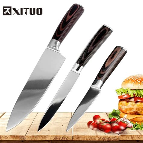 XITUO 3pcs Set Stainless Steel Kitchen Knife Chef Knives Home Cooking ...