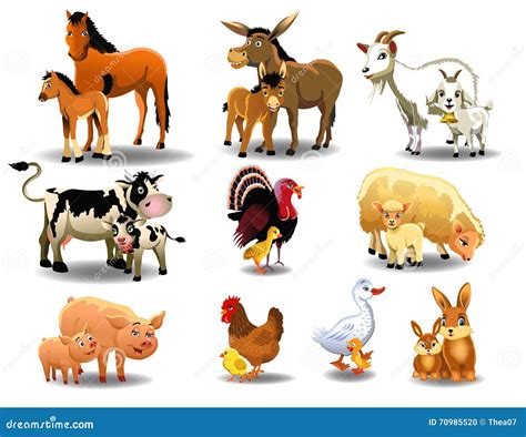 Animals Their Babies Stock Illustrations – 88 Animals Their Babies ...