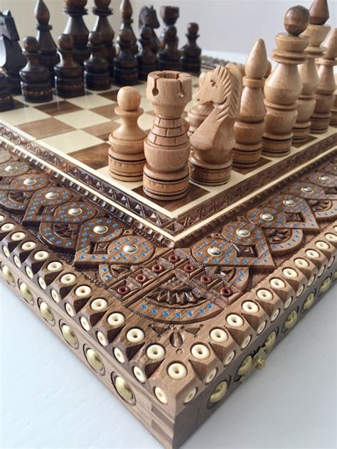 Handmade Wooden Chess Set Gift Wooden Chessboards Backgammon - Etsy