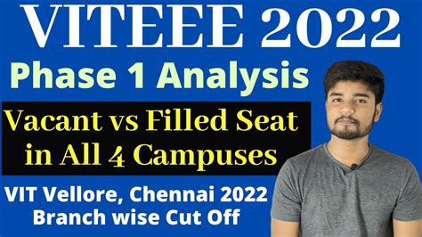 VITEEE 2022 Phase 1 Analysis Branch vs Category cutoff 2022 - List of ...