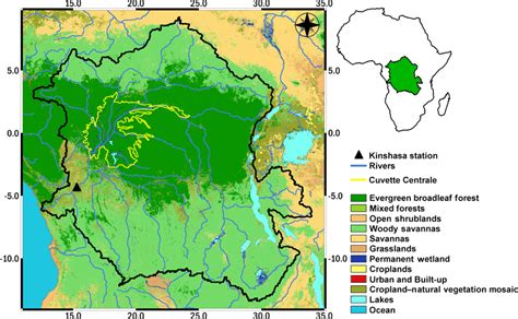 Geographic location of the Congo River basin, which shows the Kinshasa... | Download Scientific ...