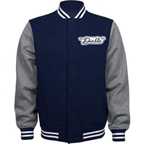 Buy El Diablo Costume Jacket: Unisex Fleece Letterman Varsity Jacket