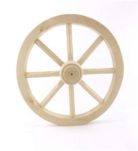 Cart Wheels Small 40cm Wagon Solid Plain Wood Vintage Style Garden Home Decoration Woodeeworld ...