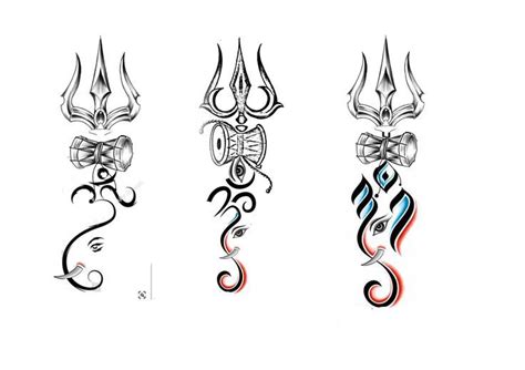 om trishul dambru ganesh tattoo designs | Ganesh tattoo, Om tattoo ...