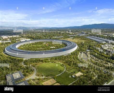 Aerial View of the Apple Park Campus Building and Grounds Stock Photo ...