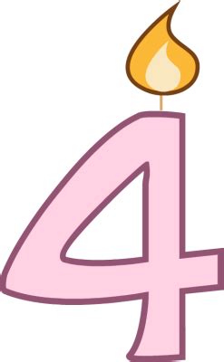 candle number 4 png - Clip Art Library