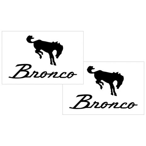 Bronco Script Decal Set - 4.4 inch x 7 inch, Various Colors