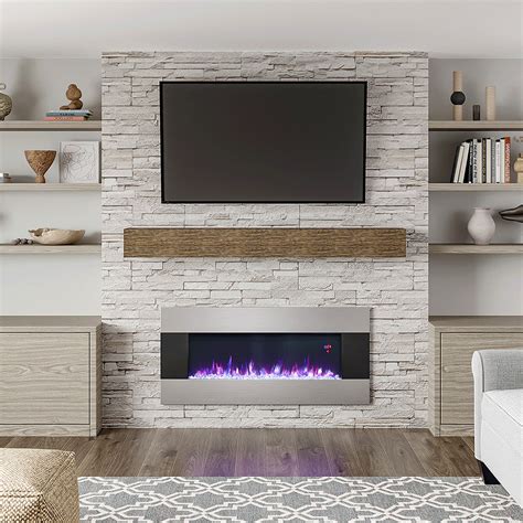 50/ 60 Inch Wall Mounted Fireplace with 9 Flame Colours – Smallbee UK