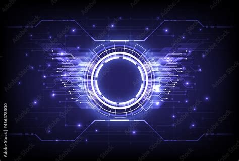 Futuristic Sci-Fi glowing HUD circle element. Abstract hi-tech ...