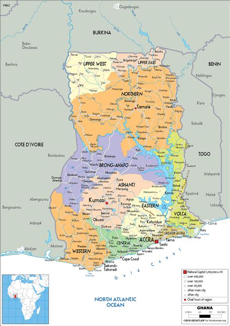 Ghana Map (Political) - Worldometer